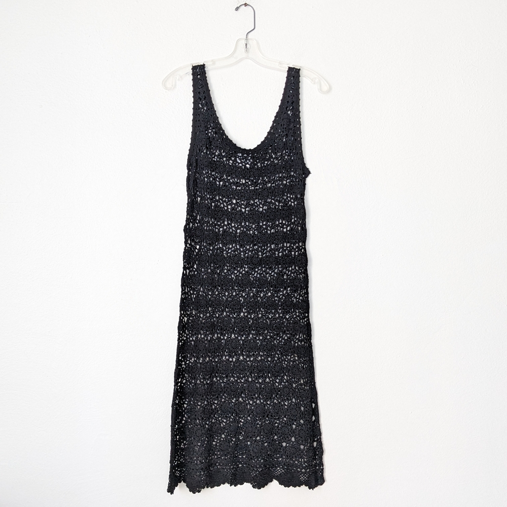 Moschino Cheap And Chic Black Crochet Sleeveless Dress